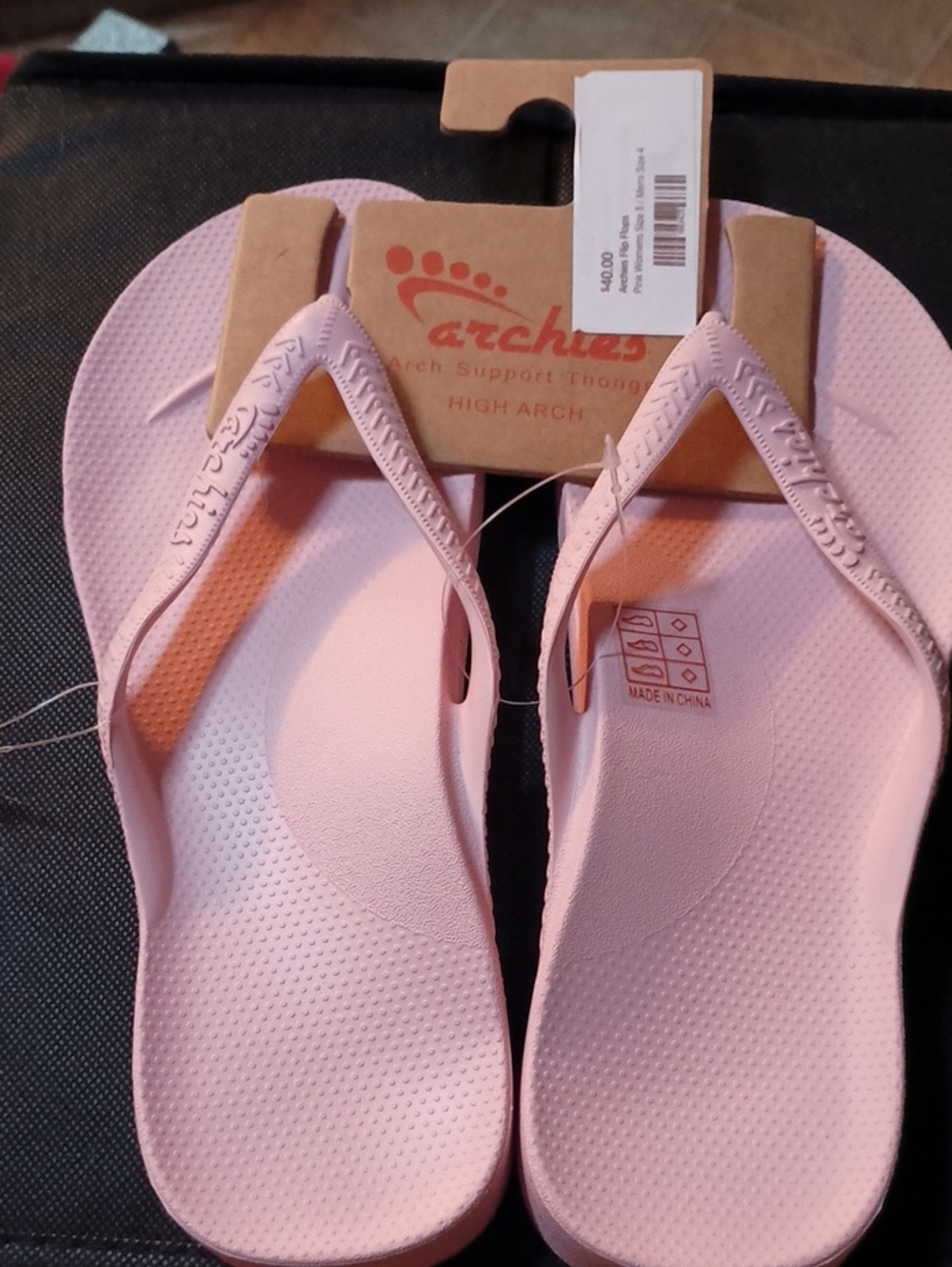 Archie's Pink Women's Arch Support Flip Flop Sandals